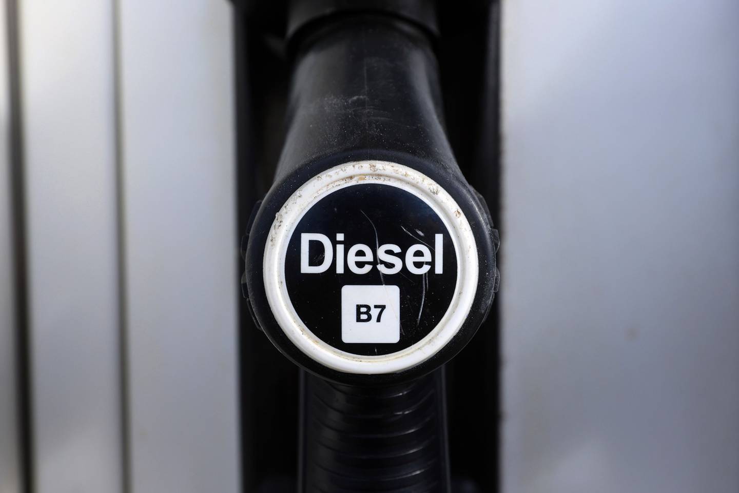 The nozzle of a diesel pump in the gas station at the Hans Engelke Energie OHG depot in Berlin, Germany, on Wednesday, Oct. 5, 2022. For many Europeans, the key concern during the current energy crisis is doing whatever it takes to stay warm in the coming months. Photographer: Krisztian Bocsi/Bloomberg