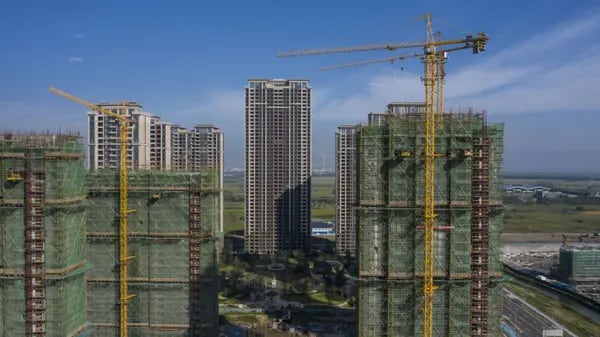 Edificios de dapartamentos en el proyecto en construcción Riverside Palace de China Evergrande Group en Taicang, provincia de Jiangsu, China, el viernes 24 de septiembre de 2021.