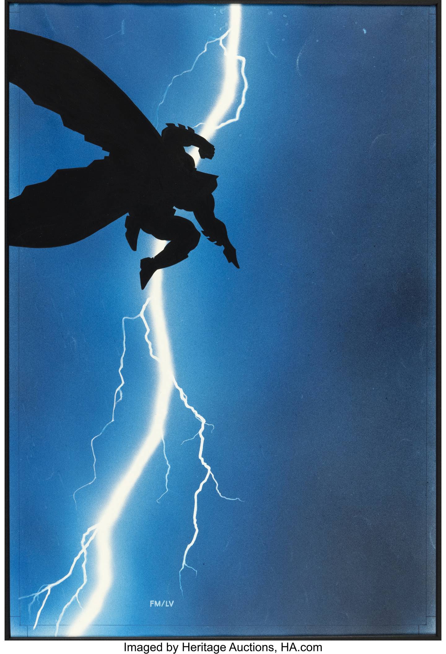 The original cover art for the 1986 graphic novel Batman: The Dark Knight Returnsdfd