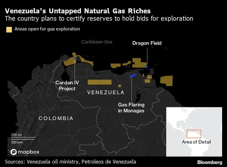 Abundantes de reservas de gas natural sin explotar de Venezuela. dfd