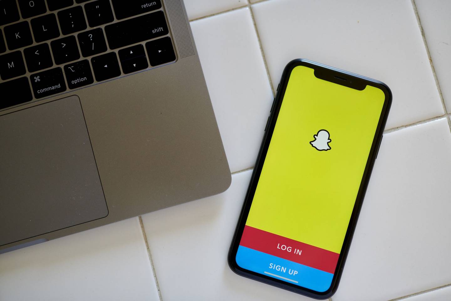 La aplicación de Snapchat en un smartphone
