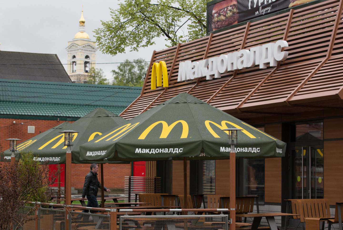 A customer visits a McDonald's Corp. restaurant in Podolsk City, Russia.
