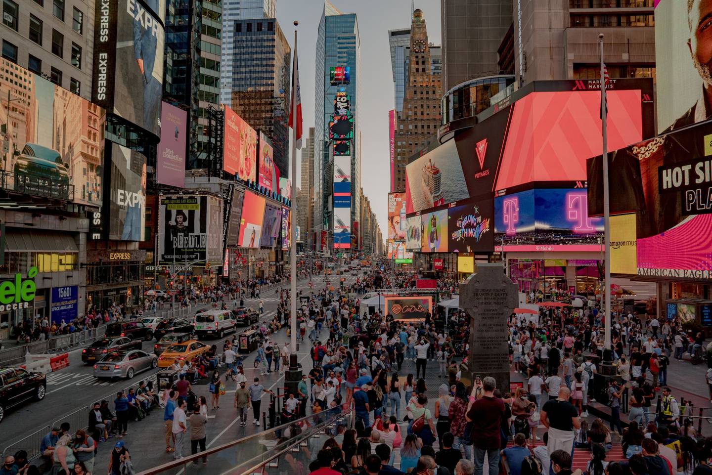 La zona de Times Square de Nueva York, Estados Unidos.