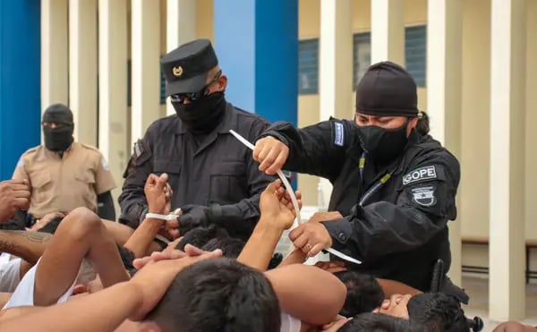 Arrestos de pandilleros en el marco del Régimen de Excepción en El Salvador. Foto: @OsirisLunaMeza Director General de Centros Penales