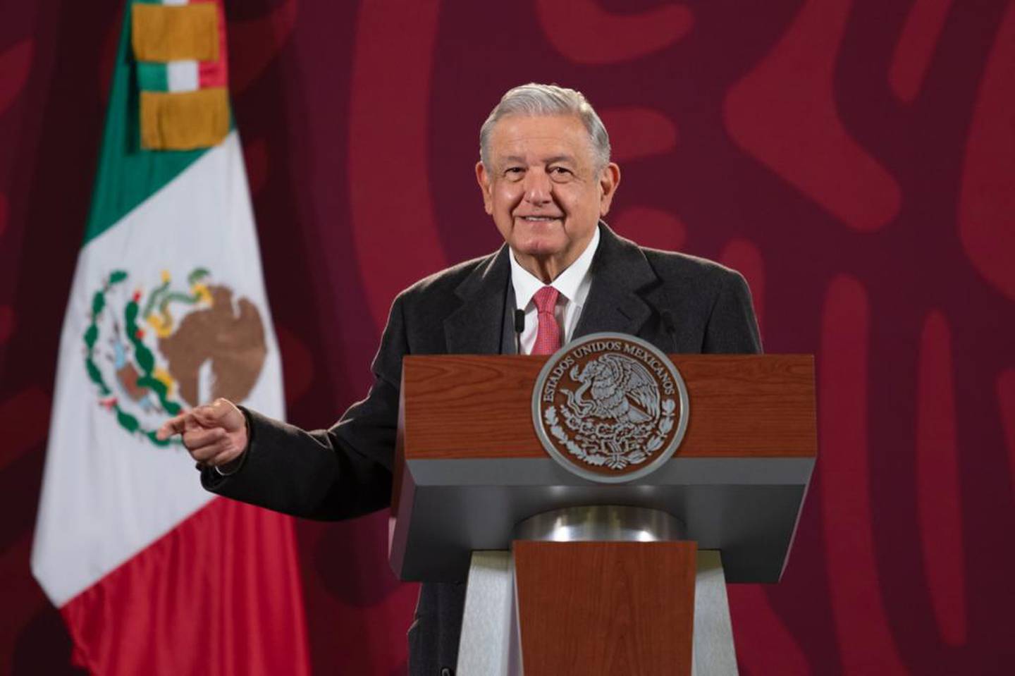 El presidente de México Andrés Manuel López Obrador en una conferencia matutina.