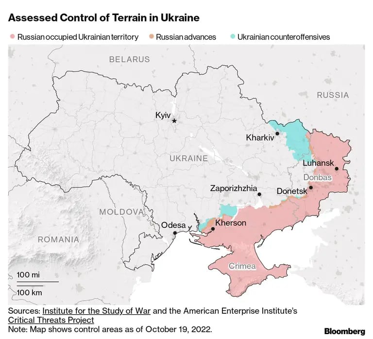 El control del terreno en Ucrania dfd