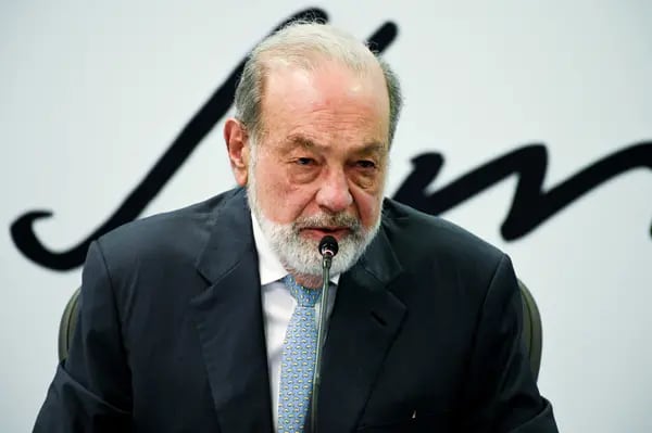Carlos Slim, durante la conferencia del 12 de febrero de 2024