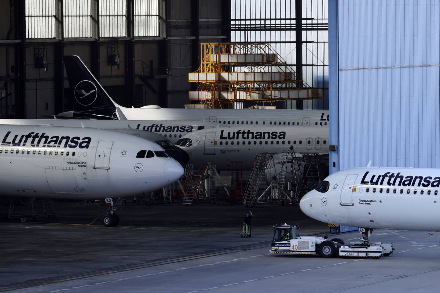 Aviones de la aerolínea alemana Lufthansa