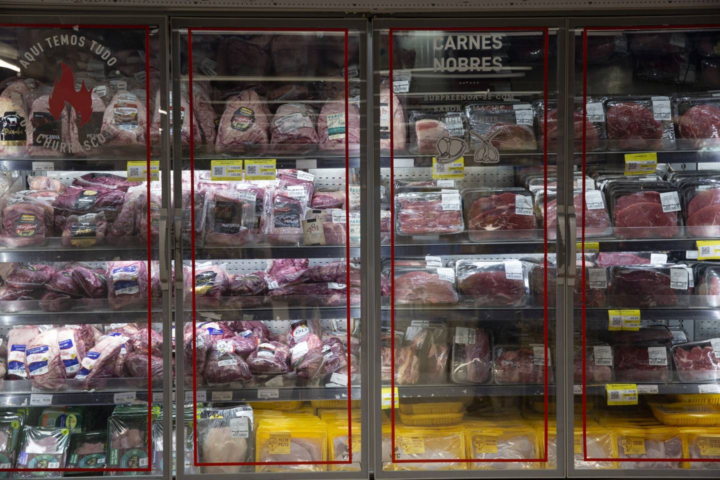 Meat for sale at the Zona Sul grocery store in Rio de Janeiro.