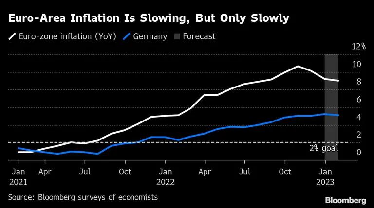 La inflación de la zona euro se ralentiza, pero sólo lentamentedfd