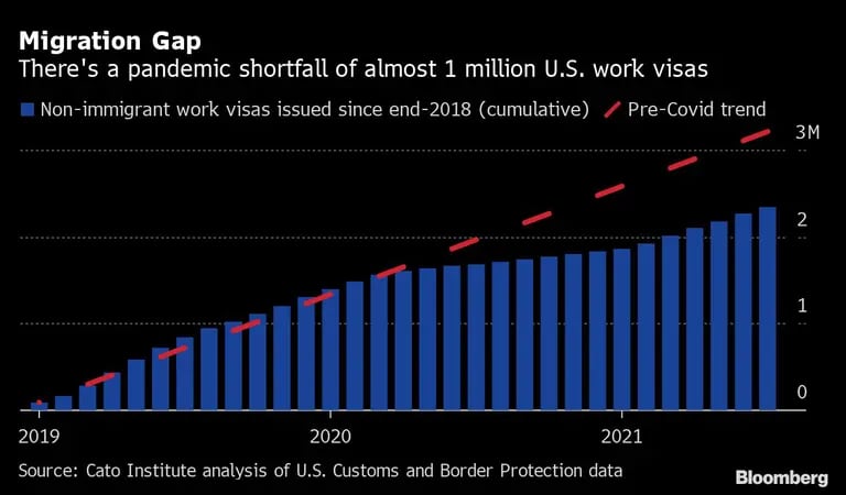 Hay un déficit pandémico de casi 1 millón de visas de trabajo en Estados Unidosdfd