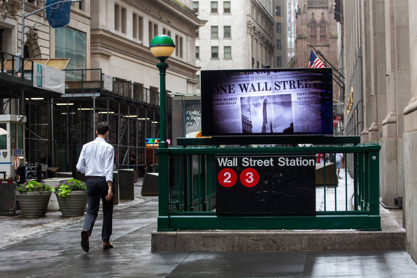 La estación de subte de Wall Street, en Nueva York