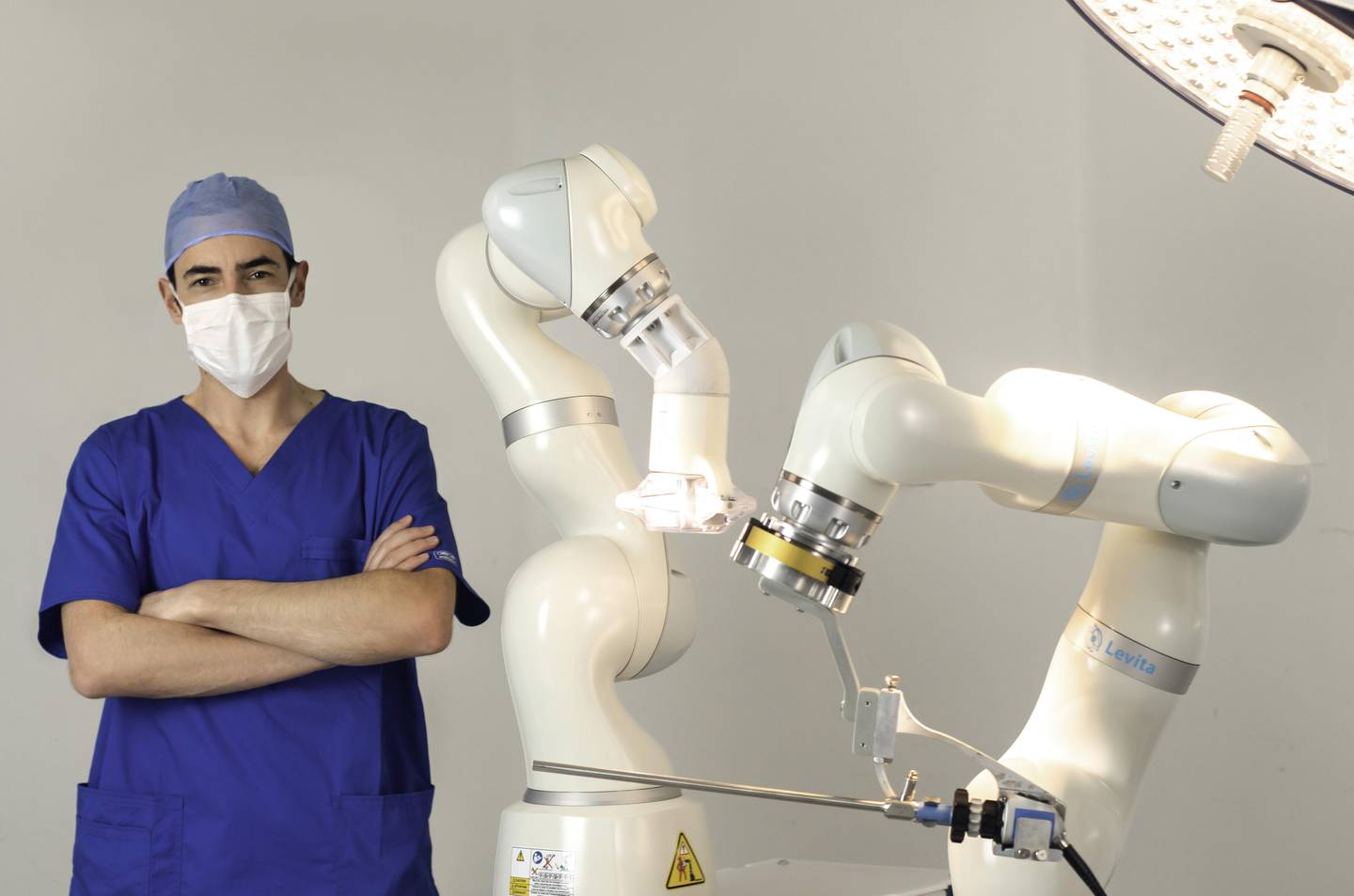 Levita Magnetics' robotic arm for non-invasive surgery.