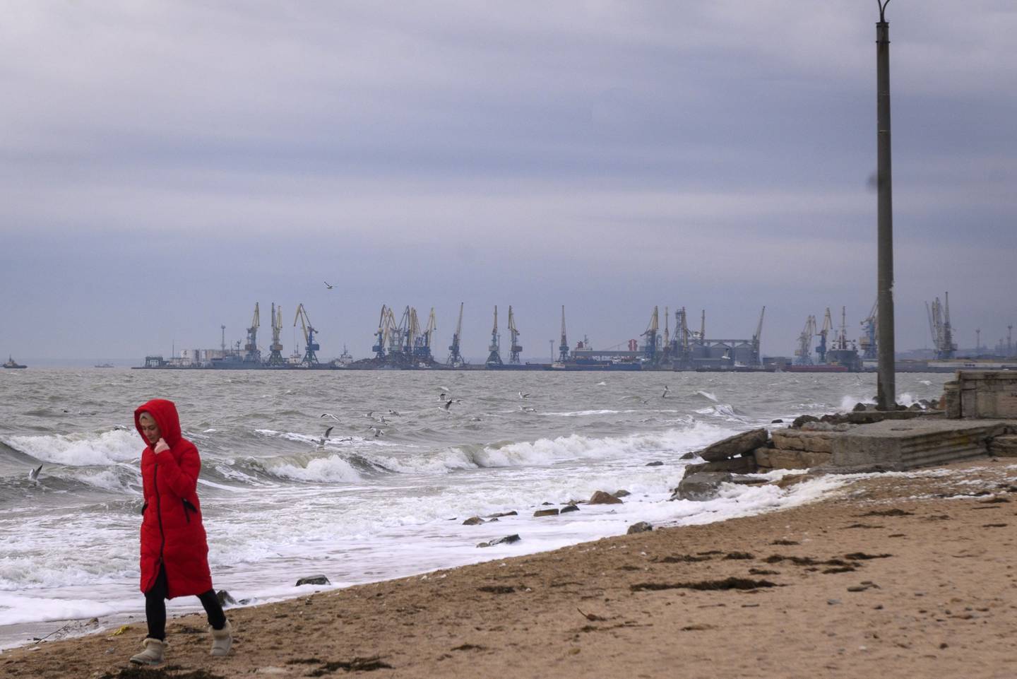 The Berdyansk Commercial Sea Port on Jan. 17, about 100 kilometers from the front line.dfd