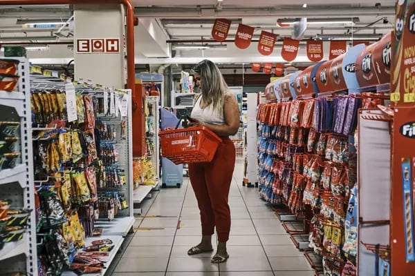 A customer shops at an Americanas store in Brasilia.