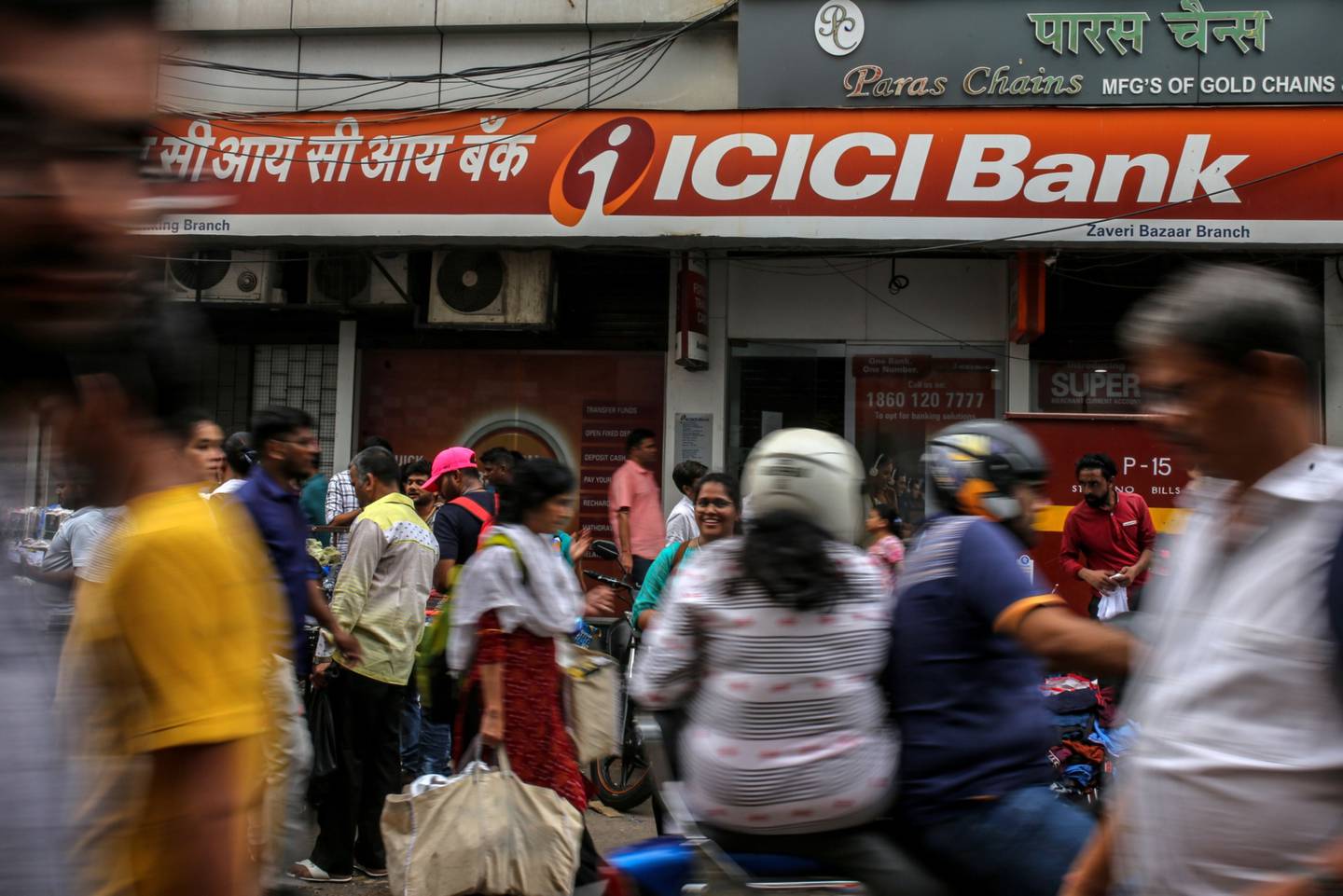 Una sucursal de ICICI Bank Ltd. en Mumbai, India, el lunes 17 de octubre de 2022. ICICI Bank anunciará sus resultados del segundo trimestre el 22 de octubre de 2022.