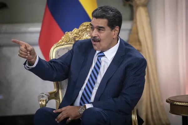 Nicolás Maduro, presidente de Venezuela, durante un evento oficial en el Palacio de Miraflores en Caracas, el 16 de agosto de 2023.Fotógrafo: Carlos Becerra/Bloomberg