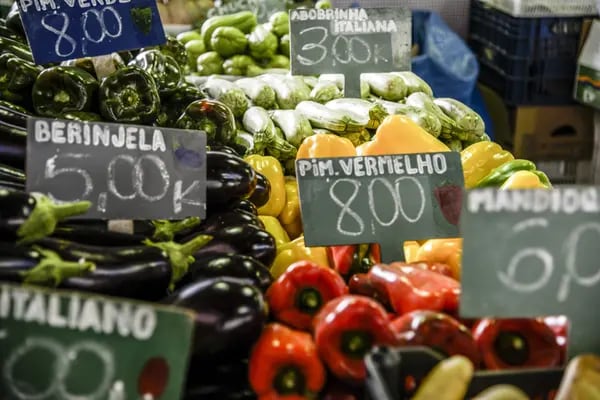 Precios de verduras en Brasil.