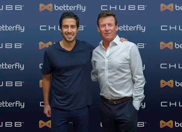 Eduardo della Maggiora, fundador y director ejecutivo de Betterfly, y Marcos Gunn, presidente de Chubb para LatAm, el 1 de diciembre.Fuente: Chubb / Betterfly