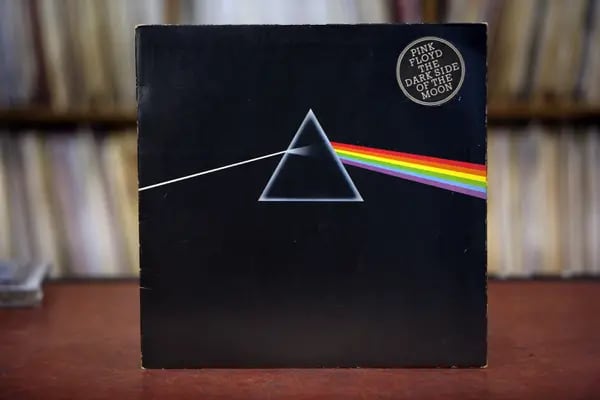 Un disco de vinilo de "Dark Side of the Moon", de Pink Floyd