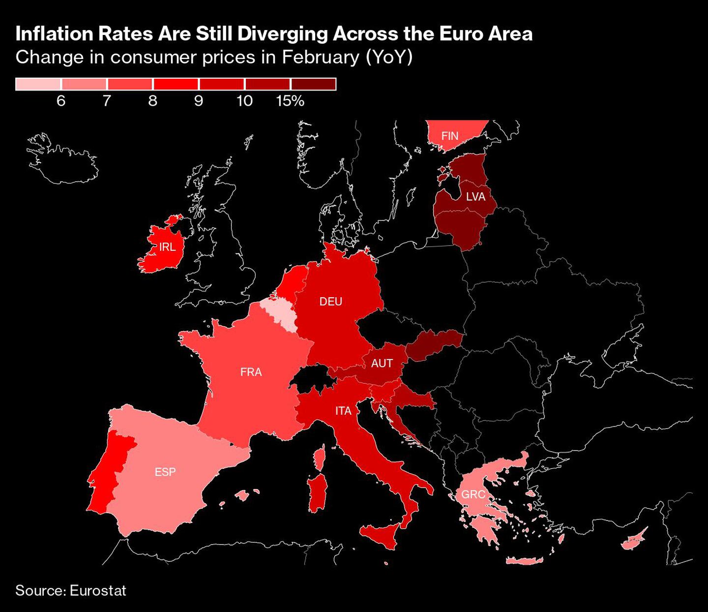 Tasas de inflación siguen siendo distintas en Europadfd