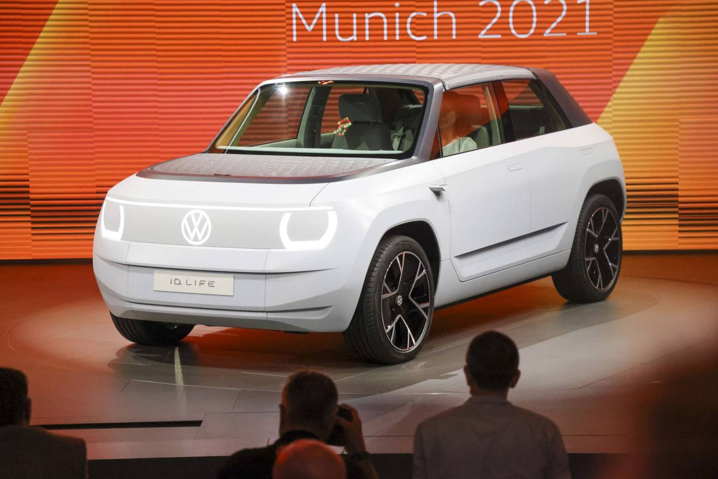 While many electric cars unveiled at the Munich show fall into the luxury segment, the Volkswagen ID.LIFE shows what entry-level electric cars might look like in 10 years. The concept provides a preview of an ID model in the small car segment that we will be launching in 2025, priced at around 20,000 [$23,600]. This means we are making electric mobility accessible to even more people, said Ralf Brandstaetter, CEO of the Volkswagen brand.  Photographer: Alex Kraus/Bloombergdfd