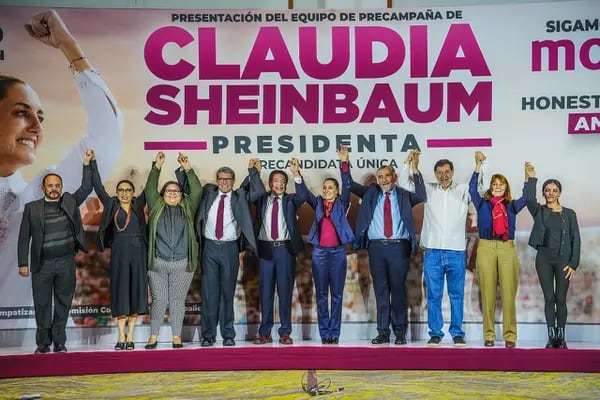 Elecciones México 2024, Claudia Sheinbaum presentó a su equipo de campaña el 27 de noviembre de 2023. Cortesía (Cuenta en X de Mario Delgado)