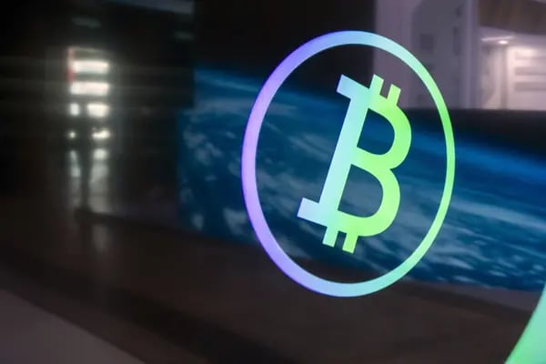 Imagen del símbolo de bitcoin.
