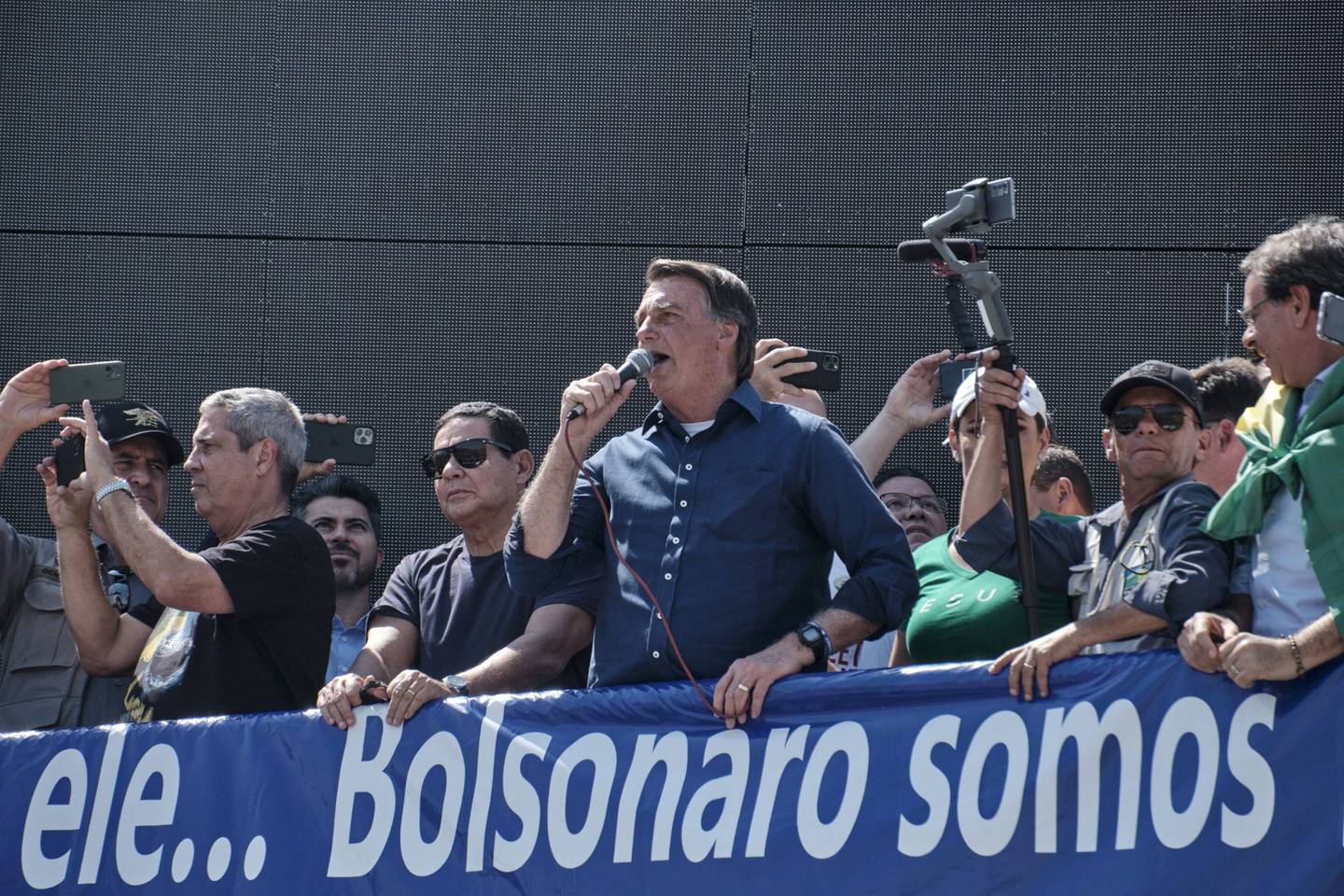 Jair Bolsonaro, presidente de Brasil, durante un mitin del Día de la Independencia en Brasilia, Brasil, el martes 7 de septiembre de 2021. Bolsonaro ha instado a los brasileños a salir en masa para mostrar su apoyo a su gobierno.