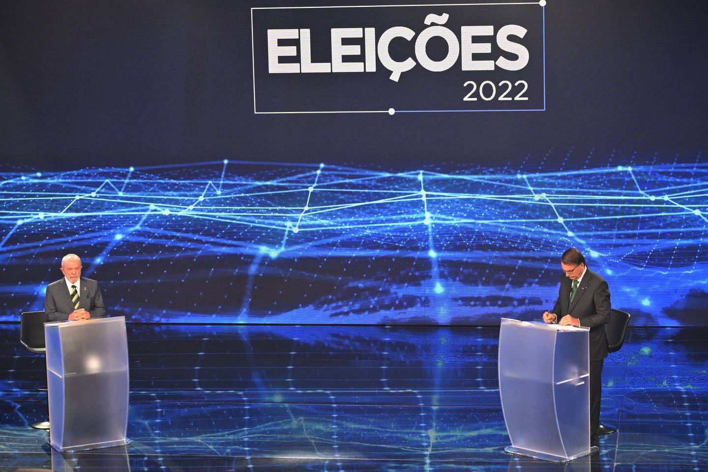 Los candidatos presidenciales durante un debate