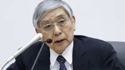 Haruhiko Kuroda, gobernador del Banco de Japón.