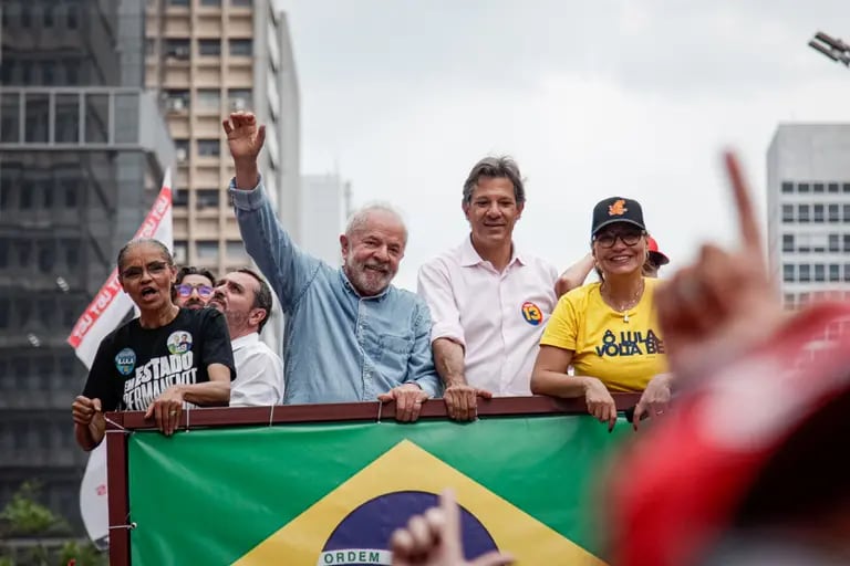 Luiz Inacio Lula da Silva en su cierre de campaña política en Sao Paulo, el Saturday, el 29 de octubre de 2022. Fotógrafo: Tuane Fernandes/Bloombergdfd