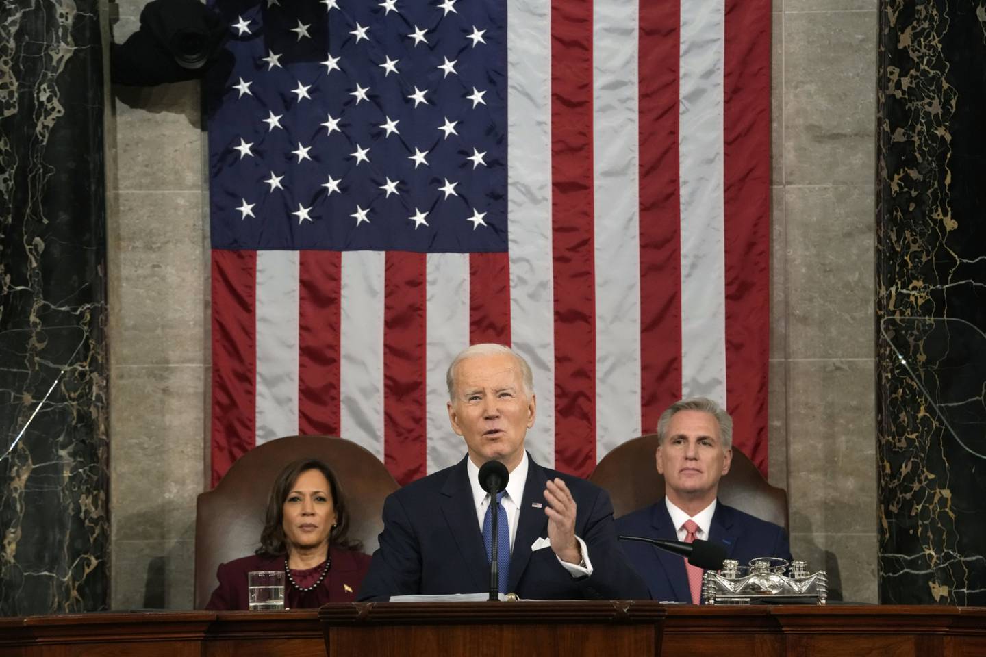 El presidente de EE.UU., Joe Biden, durante el discurso del Estado de la Unión