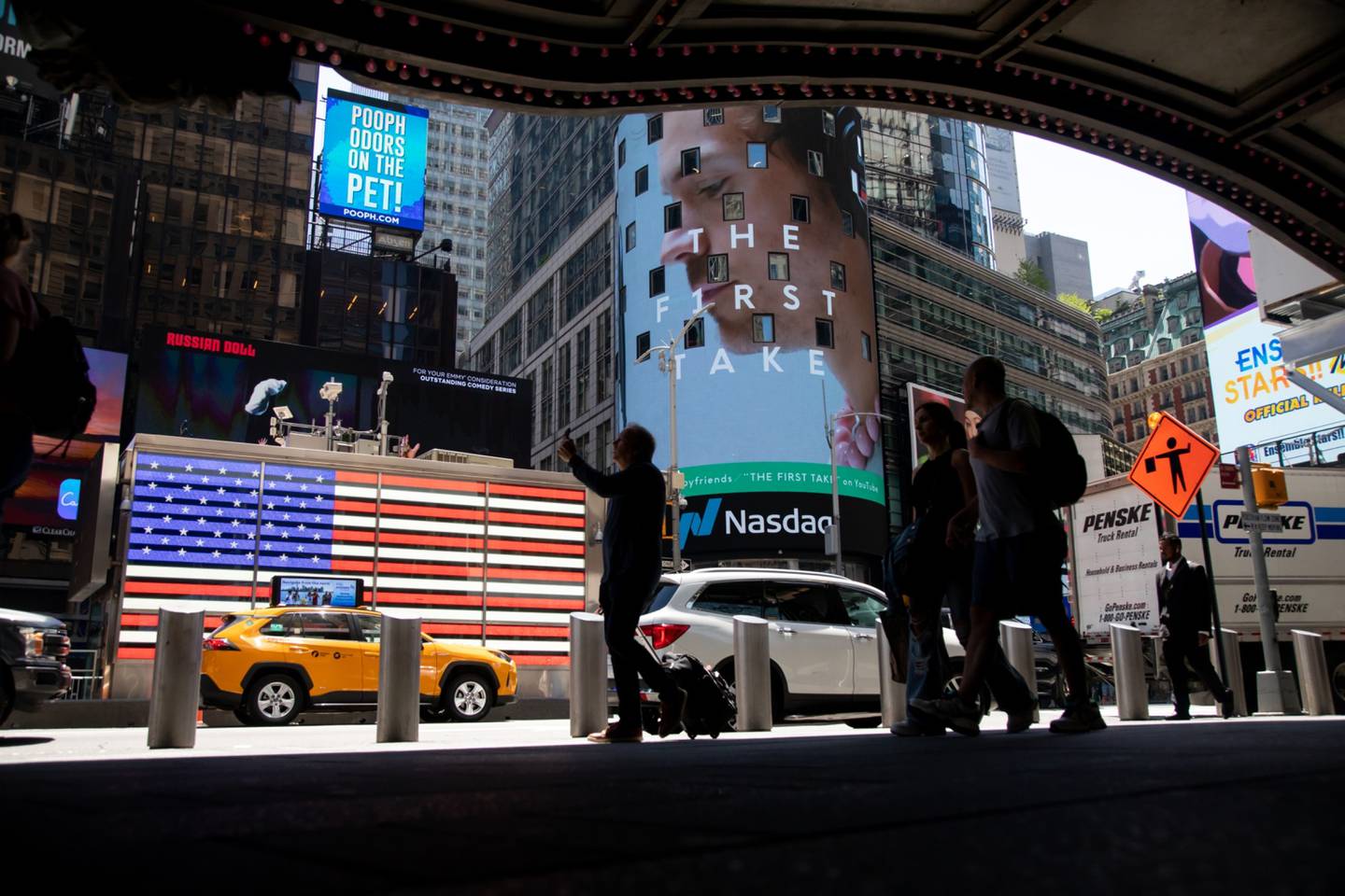 Nasdaq MarketSite en Nueva York. Fotógrafo: Michael Nagle/Bloomberg