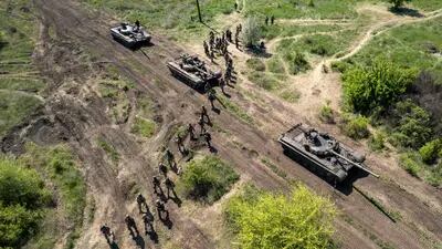 Imagen aérea de tropas ucranianas