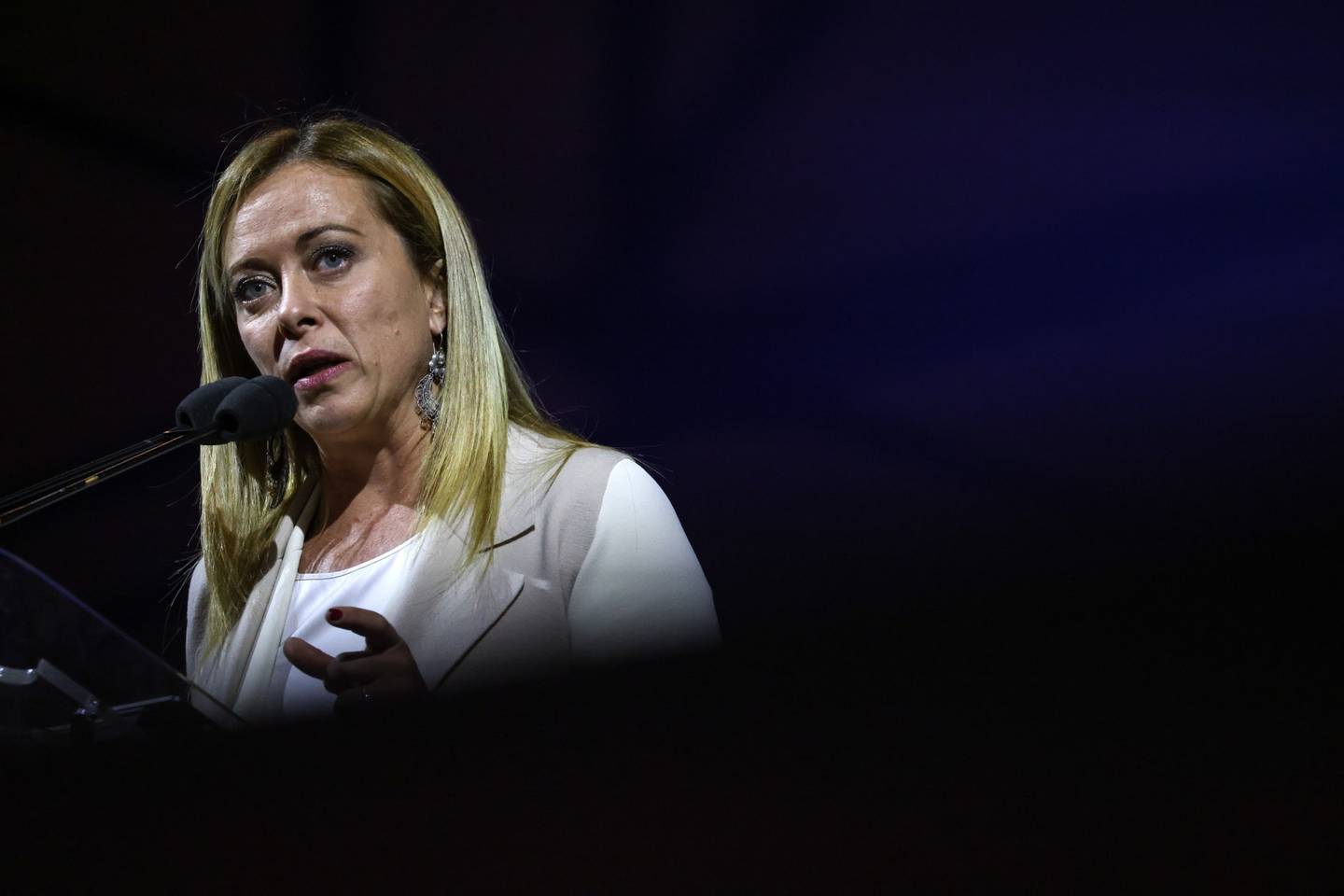 Giorgia Meloni, líder del partido Hermanos de Italia, es la favorita para ganar las elecciones generales al frente de una coalición de derechas.