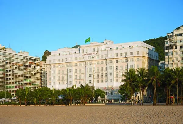 Facade of Hotel Copacabana Palace, in Rio de Janeiro