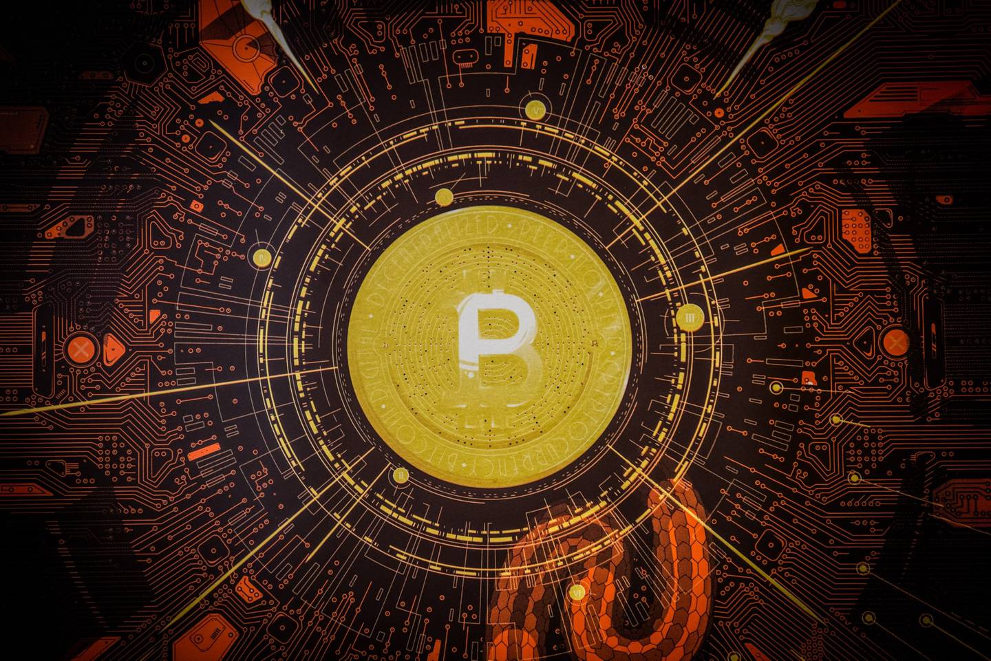Logo de bitcoin en una bolsa de criptomonedas en Barcelona, España. Fotógrafo: Angel Garcia/Bloomberg