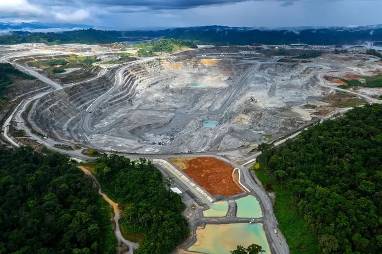 Aerial view of Cobre Panama mine in Donoso, province of Colon, 120 km west of Panama City, on December 06, 2022.  Photographer: Luis Acosta/AFP/Getty Imagesdfd