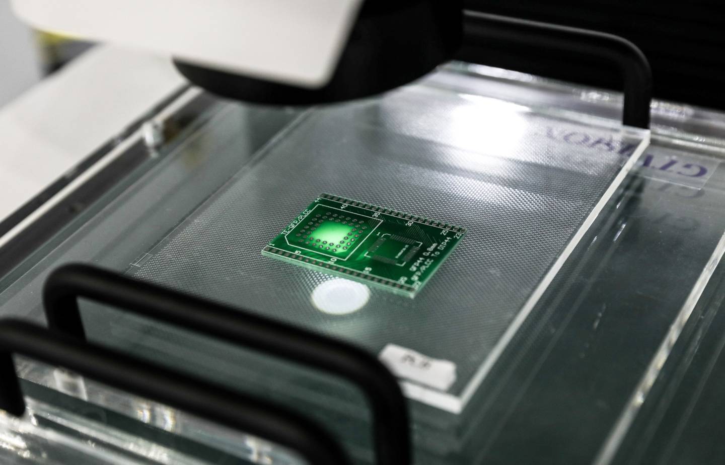A chip at the Semicon Taiwan exhibition show in Taipei, Taiwan, on Wednesday, Sept. 14, 2022. The show will run through Sept. 16. Photographer: I-Hwa Cheng/Bloomberg