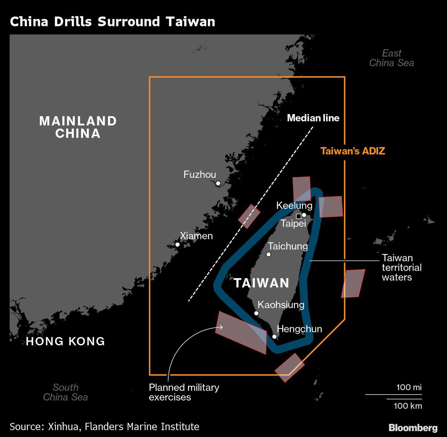 Los ejercicios militares de China alrededor de Taiwándfd