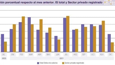 Comparación entre el índice total y el sector privado registrado