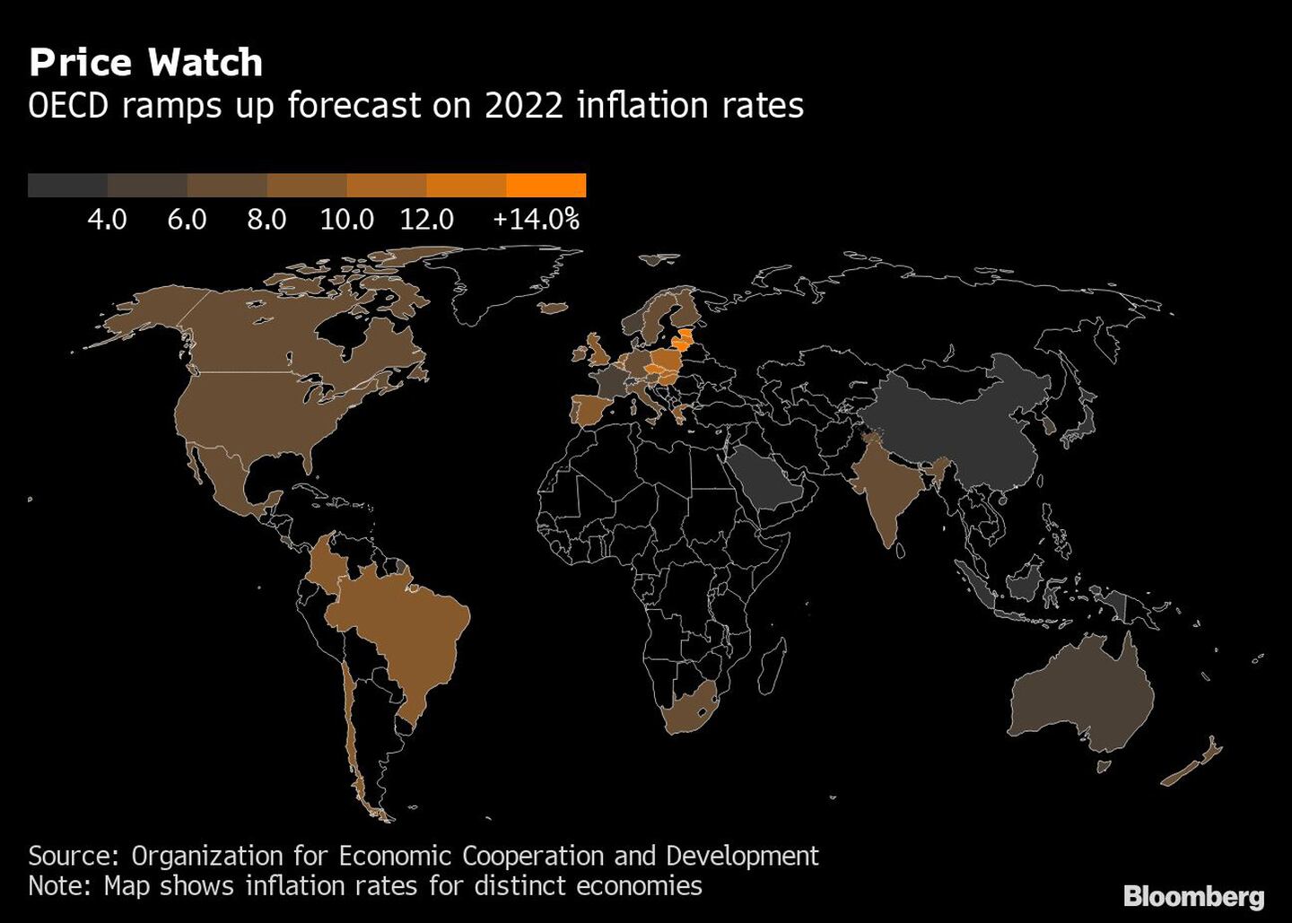 La OCDE aumenta su pronóstico de inflación para 2022dfd