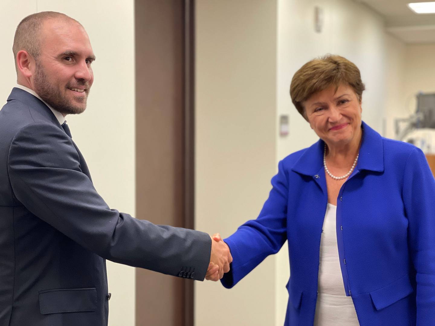 Guzmán y GeorgievaEl ministro de Economía y la titular del FMI volvieron a reunirse en Washington(Ministerio de Economía)