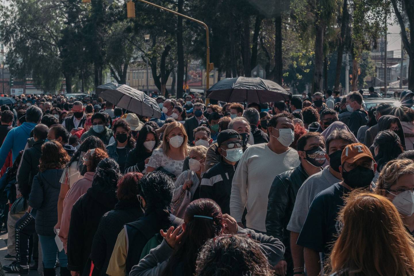 Una fila para vacunarse en Ciudad de México.