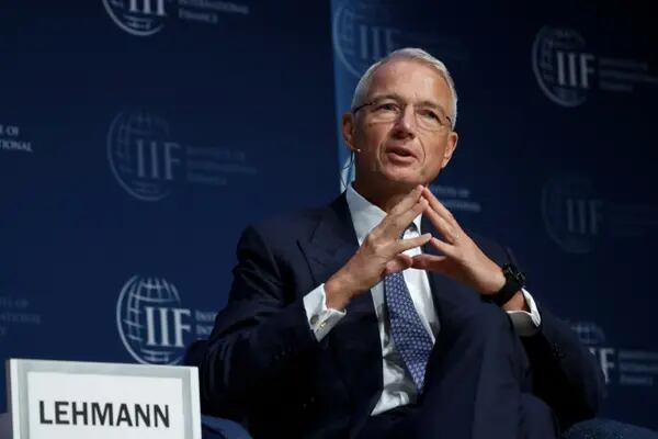 Axel Lehmann, presidente do conselho do Credit Suisse, em evento do Institute of International Finance nesta semana em Washington (Ting Shen/Bloomberg)