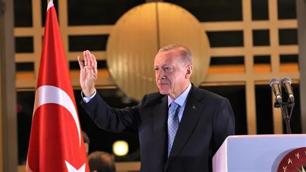 El presidente turco, Recep Tayyip Erdogan, selló una victoria en la segunda vuelta de las elecciones el domingo. Fuente: Bloomberg