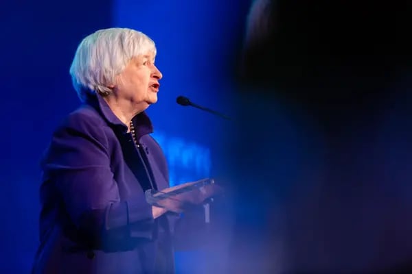 Janet Yellen, secretaria del Tesoro de Estados Unidos, durante la reunión de invierno de la Conferencia de Alcaldes de Estados Unidos en Washington, D.C., el miércoles 19 de enero de 2022.