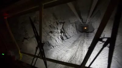 Un tunel de una mina de cobre en Rusia