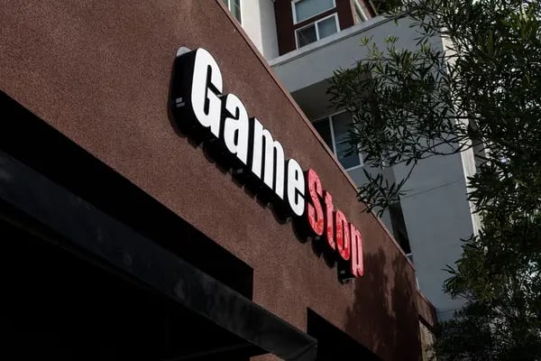 Signage on a GameStop store in Emeryville, California, U.S., on Wednesday, Jan. 27, 2021.